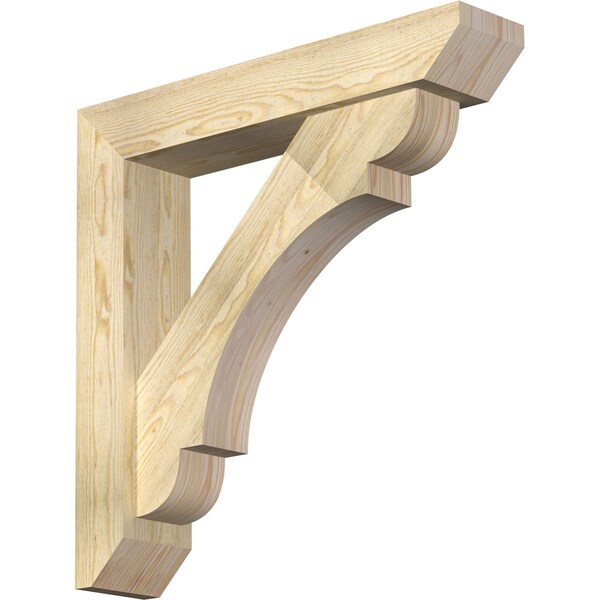 Ekena Millwork Olympic Slat Rough Sawn Bracket w/ Offset Brace, Douglas Fir, 6"W x 30"D x 30"H BKT0604X30X30OLY06RDF - main